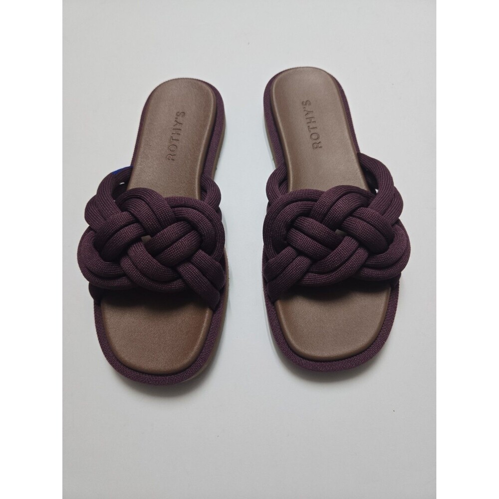 ROTHY'S The Summer Sandal The Knot Braided Slide Berry Womens Sz 7
